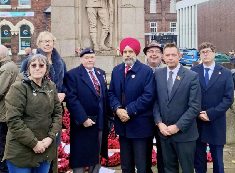 David laying a wreath in Burslem