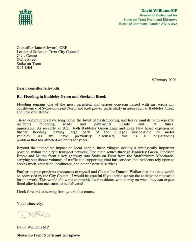 Letter Sent to Cllr Jane Ashworth 